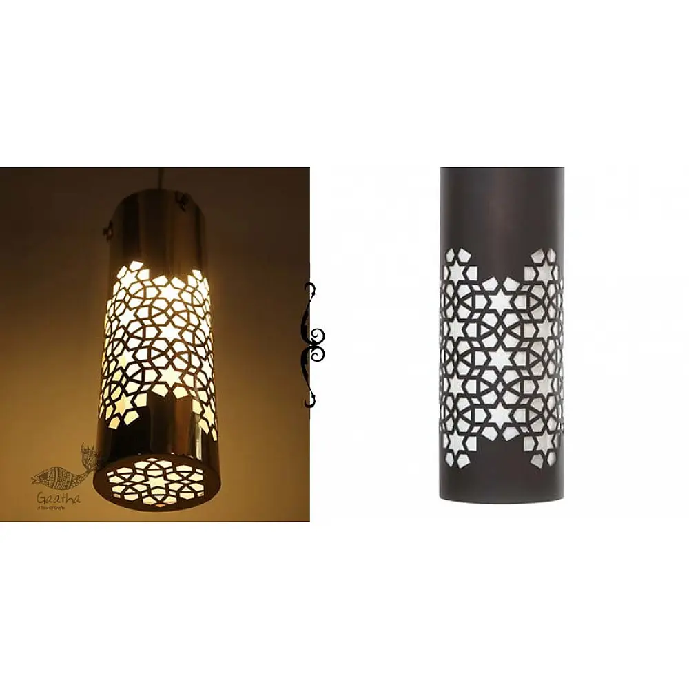 brass and wood Ceiling lamp