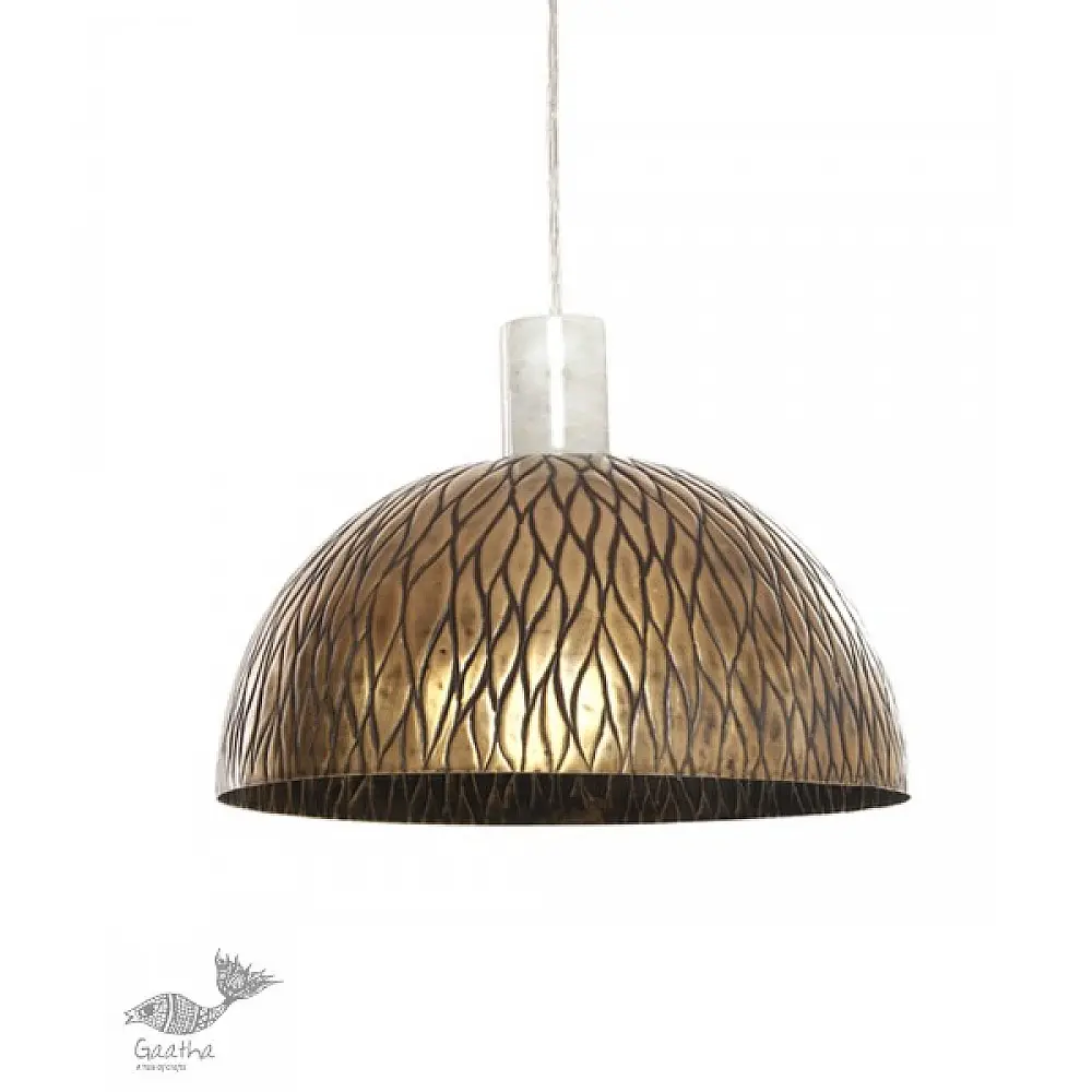 brass and wood Ceiling lamp