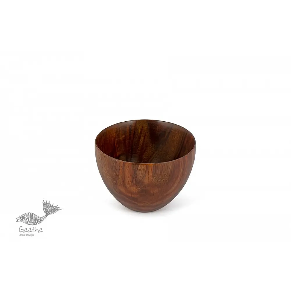handmade wooden oval bowl in large and small sizes with natural wood finish