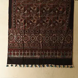 Sakhi . सखी | Ajrakh Block Printed Pure Cotton Dupatta - Black