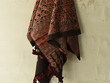Sakhi . सखी ⁂ Ajrakh Block Printed Pure Cotton Dupatta (01)