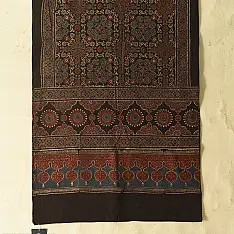 Amoha . अमोहा | Ajrakh Block Printed - Cotton Stole - B