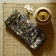 moss green mustard gold ajrakh modal silk saree hand block printed floral sprig body traditional geometric borders ethnic wear sustainable luxury natural dyed with tassels