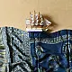 deep indigo blue moss green ajrakh modal silk dupatta hand block printed floral buta motif body ornate star medallion pallu traditional mihrab arched detail wedding festive wear sustainable luxury natural dyed with tassels
