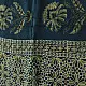 deep indigo blue moss green ajrakh modal silk dupatta hand block printed floral buta motif body ornate star medallion pallu traditional mihrab arched detail wedding festive wear sustainable luxury natural dyed with tassels