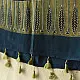 deep indigo blue moss green ajrakh modal silk dupatta hand block printed floral buta motif body ornate star medallion pallu traditional mihrab arched detail wedding festive wear sustainable luxury natural dyed with tassels