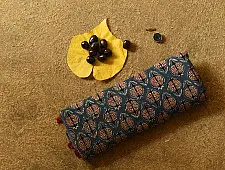 Charu . चारु | Ajrakh Block Print - Mulmul Cotton Indigo Saree