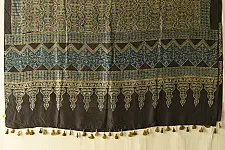 Ajrakh Mulberry Silk Dupatta | Natural dyed - A