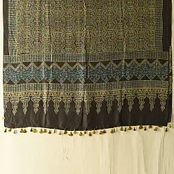 Ajrakh Mulberry Silk Dupatta | Natural dyed - A