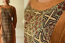 Flower in the Pond ~ Ajrakh Hand Block Print Cotton Dress