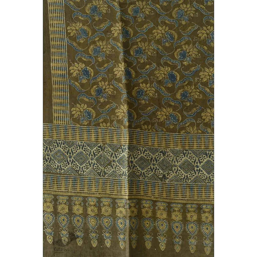 shop Ajrakh Block Print ~ Handloom Linen dupatta