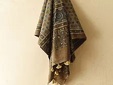 Sakhi . सखी ⁂ Ajrakh Block Printed Pure Cotton Dupatta  (04)