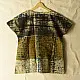 moss green mustard gold indigo blue charcoal ajrakh cotton top horizontal geometric grid block print hand block printed boxy fit artisanal blouse women sustainable fashion natural dyed