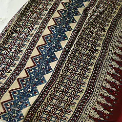 Shruti | Ajrakh Block Printed Modal Silk Saree