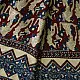 cream indigo blue madder red ajrakh cotton saree hand block printed floral vine pallu interlocking circular motifs traditional ethnic wear sustainable fashion natural dyed