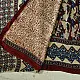 cream indigo blue madder red ajrakh cotton saree hand block printed floral vine pallu interlocking circular motifs traditional ethnic wear sustainable fashion natural dyed