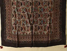 Neelanjana . नीलांजना ~ Ajrakh Printed Square Modal Silk Scarf