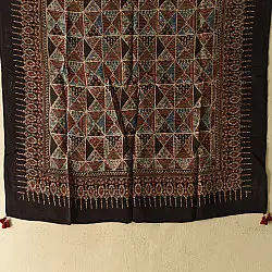 Neelanjana . नीलांजना ~ Ajrakh Printed Square Modal Silk Scarf