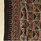 blue red black ajrakh silk square scarf triangular geometric pattern intricate hand block printed natural dyed scarf