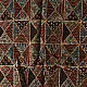 blue red black ajrakh silk square scarf triangular geometric pattern intricate hand block printed natural dyed scarf