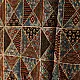 blue red black ajrakh silk square scarf triangular geometric pattern intricate hand block printed natural dyed scarf