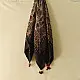 blue red black ajrakh silk square scarf triangular geometric pattern intricate hand block printed natural dyed scarf