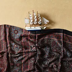 Anagi | Ajrakh Modal Silk Stole With Natural Dyed