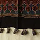 black madder red indigo blue ajrakh modal silk dupatta hand block printed floral mandala jaal body ornate paisley kalka pallu traditional mihrab arched detail wedding festive wear sustainable luxury natural dyed with tassels