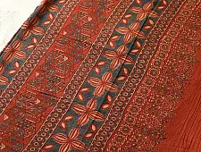 Charu . चारु | Ajrakh Block Print - Mul Cotton Red Saree