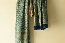 Ajrakh Mulberry Silk Dupatta | Natural dyed - B