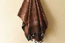 Sakhi . सखी ⁂ Ajrakh Block Printed Pure Cotton Dupatta  (06)