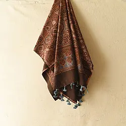 Sakhi . सखी ⁂ Ajrakh Block Printed Pure Cotton Dupatta  (06)