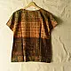 mustard gold earthy brown moss green charcoal ajrakh cotton top horizontal geometric grid block print hand block printed boxy fit artisanal blouse women sustainable fashion natural dyed