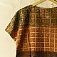mustard gold earthy brown moss green charcoal ajrakh cotton top horizontal geometric grid block print hand block printed boxy fit artisanal blouse women sustainable fashion natural dyed