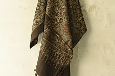 Sakhi . सखी ⁂ Ajrakh Block Printed Pure Cotton Dupatta (03)
