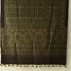 Sakhi . सखी ⁂ Ajrakh Block Printed Pure Cotton Dupatta (03)