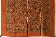 Neelanjana . नीलांजना ~ Square Ajrakh Cotton Brown Scarf