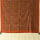 Hand block printed Ajrakh cotton square scarf brown natural dye geometric pattern