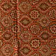 Hand block printed Ajrakh cotton square scarf brown natural dye geometric pattern