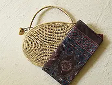 Amoha . अमोहा | Hand Block Printed - Ajrakh Cotton Brown Stole