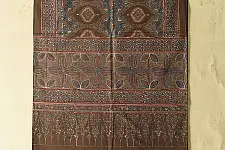 Amoha . अमोहा | Hand Block Printed - Ajrakh Cotton Brown Stole