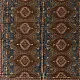 chocolate brown indigo blue madder red ajrakh cotton stole hand block printed floral medallion body ornate petal motif border traditional mihrab arched detail artisanal scarf sustainable fashion natural dyed with tassels