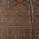 chocolate brown indigo blue madder red ajrakh cotton stole hand block printed floral medallion body ornate petal motif border traditional mihrab arched detail artisanal scarf sustainable fashion natural dyed with tassels