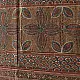 chocolate brown indigo blue madder red ajrakh cotton stole hand block printed floral medallion body ornate petal motif border traditional mihrab arched detail artisanal scarf sustainable fashion natural dyed with tassels
