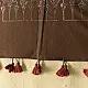 chocolate brown indigo blue madder red ajrakh cotton stole hand block printed floral medallion body ornate petal motif border traditional mihrab arched detail artisanal scarf sustainable fashion natural dyed with tassels