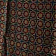 indigo ajrakh silk square scarf jali lattice pattern red filled motifs hand block printed natural dyed scarf
