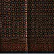 indigo ajrakh silk square scarf jali lattice pattern red filled motifs hand block printed natural dyed scarf