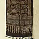 chocolate brown indigo teal ajrakh modal silk dupatta hand block printed floral buta body ornate circular mandala pallu traditional mihrab arched detail wedding festive wear sustainable luxury natural dyed with tassels