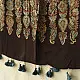 chocolate brown indigo teal ajrakh modal silk dupatta hand block printed floral buta body ornate circular mandala pallu traditional mihrab arched detail wedding festive wear sustainable luxury natural dyed with tassels
