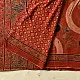 Online Ajrakh Printed Mul Cotton Saree in Red Color